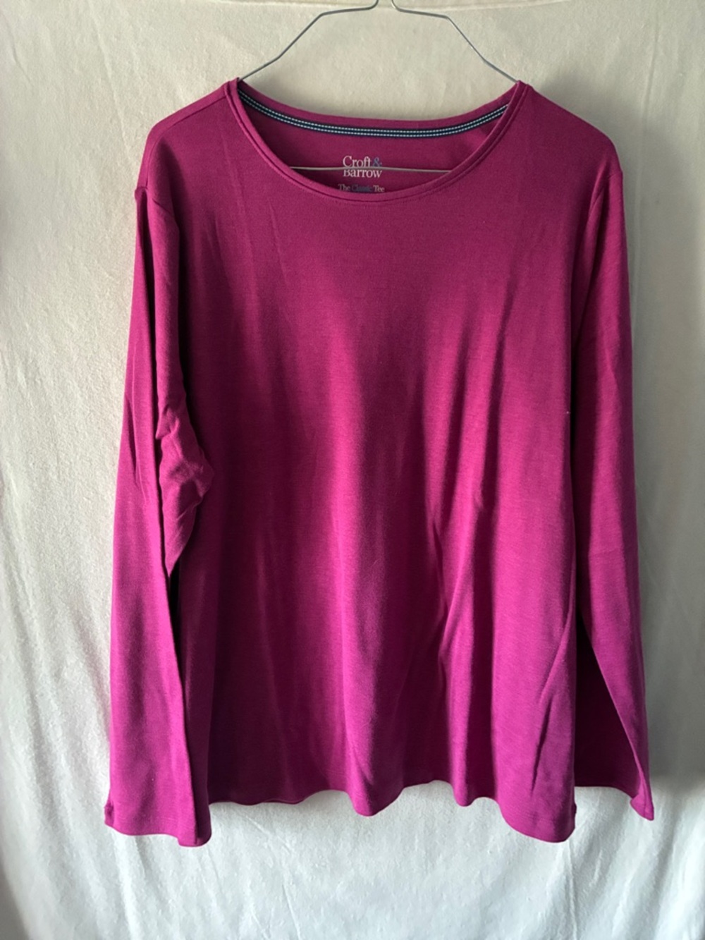 croft & barrow Women's Long-Sleeve Crewneck Top - Magenta
